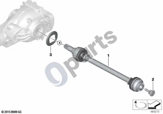 BMW X5 G05 išėjimo velenas – schema