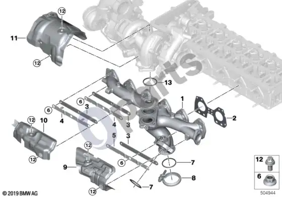 BMW X5 G05 išmetimo kolektorius – schema