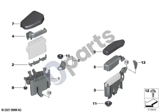 BMW X5 G05 valdymo bloko dėžė – schema