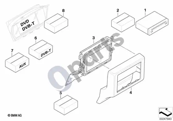 BMW X6 E71 atsarginės dalys, dvd-advanced – schema