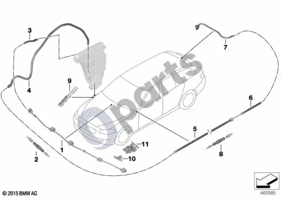 BMW X6 E71 atskiros dalys priekinio stiklo valymo sistemai – schema