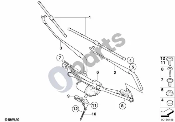BMW X6 E71 atskiros valytuvo dalys – schema