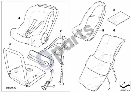 BMW X6 E71 BMW kūdikio kėdutė 0+ isofix – schema