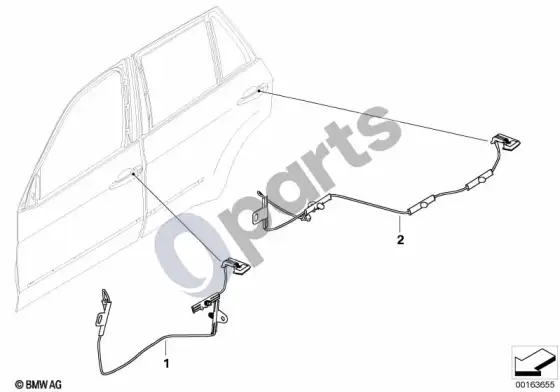 BMW X6 E71 durų rankenos apšvietimas – schema