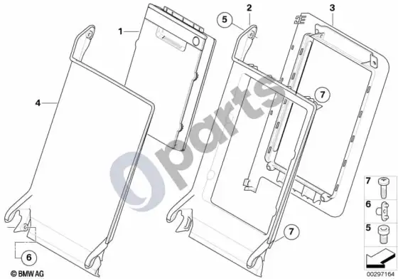 BMW X6 E71 galinės sėdynės slidžių dėklas – schema
