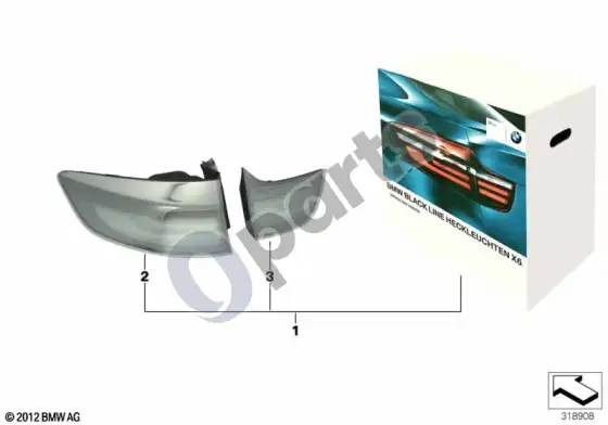 BMW X6 E71 galiniai žibintai black line – schema
