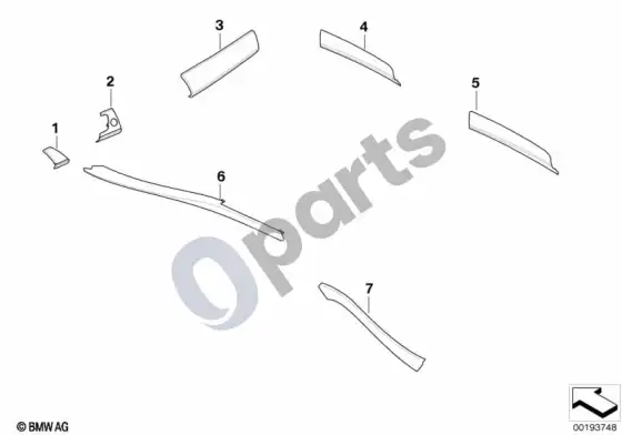 BMW X6 E71 individualios odinės apdailos detalės; 2011.10 - ... – schema