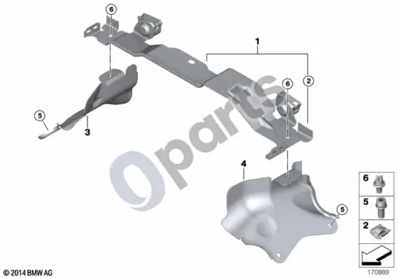 BMW X6 E71 įsiurbimo duslintuvo laikiklis – schema