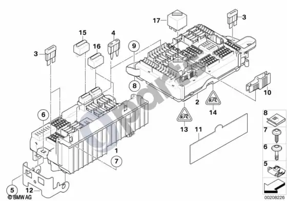 BMW X6 E71 maitinimo paskirstymo dėžė – schema