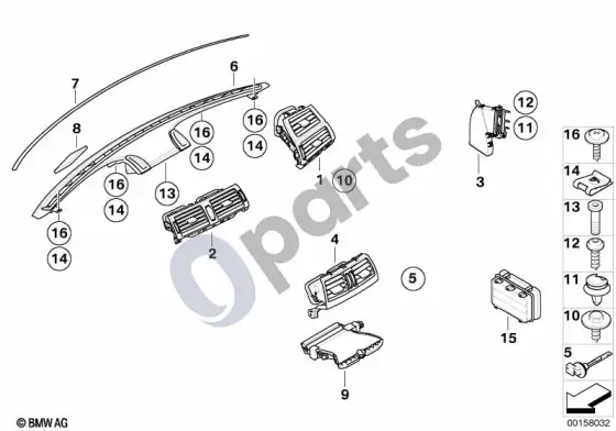 BMW X6 E71 oro išleidimo anga – schema