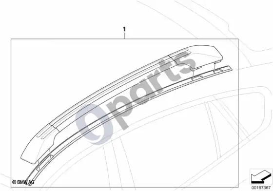 BMW X6 E71 papildomas montavimas, stogo bėgeliai – schema