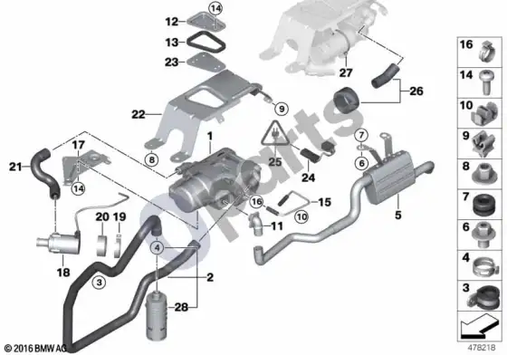 BMW X6 E71 papildomas šildymas – schema