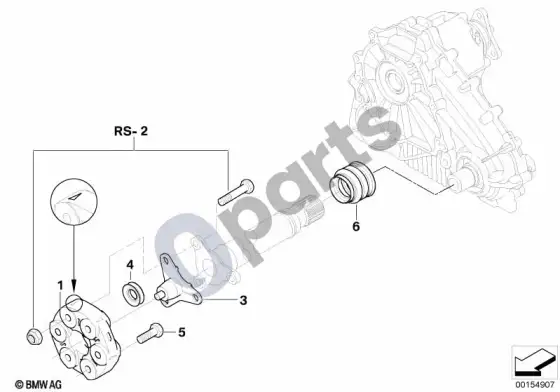 BMW X6 E71 pavaros velenas, priekinis, atskiros dalys – schema