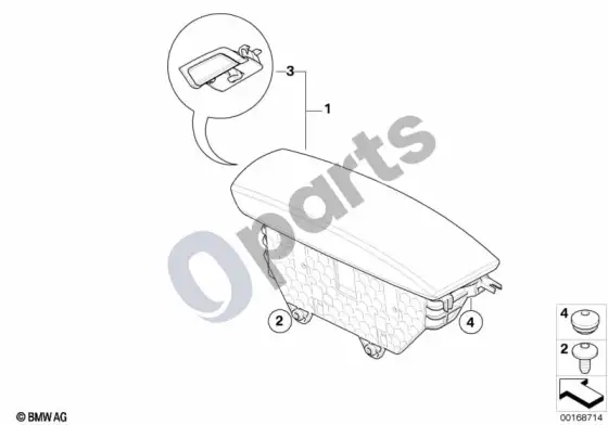 BMW X6 E71 porankis, centrinė konsolė – schema
