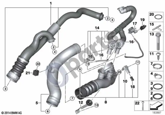 BMW X6 E71 pripūsto oro kanalas – schema