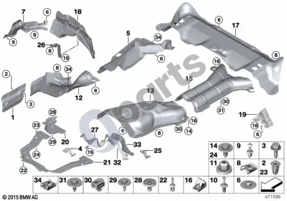 BMW X6 E71 šilumos izoliacija – schema