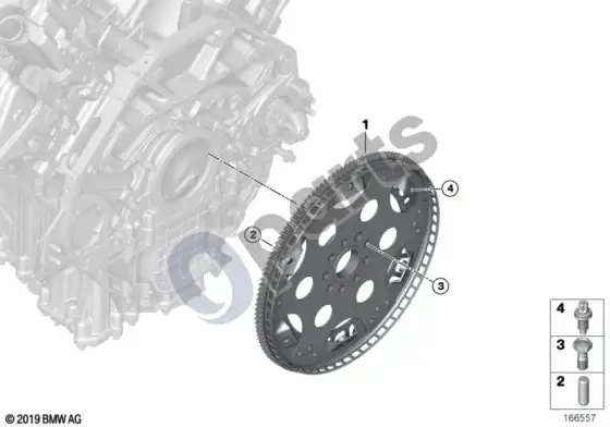 BMW X6 E71 smagratis / dvigubos masės smagratis – schema