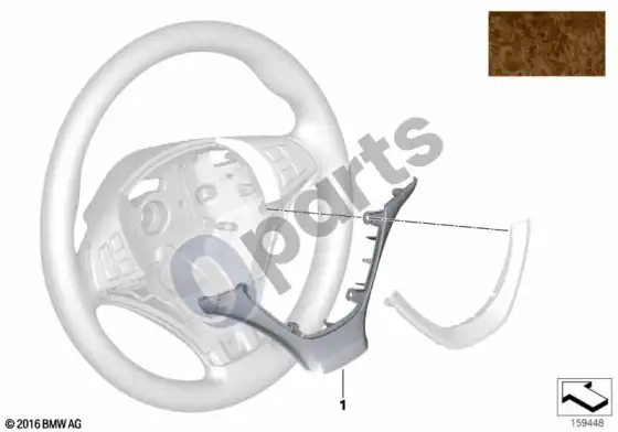 BMW X6 E71 sportinio vairo apdaila, mediena – schema