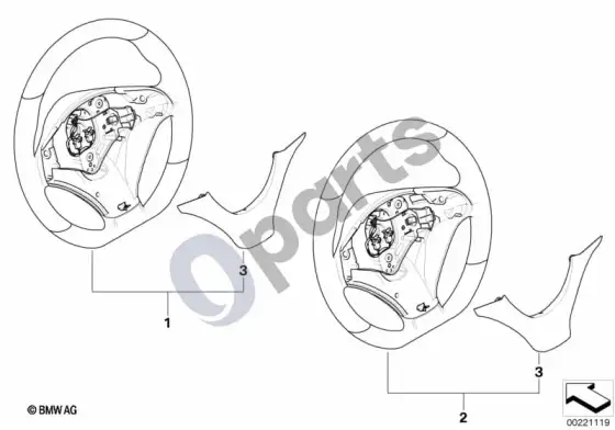 BMW X6 E71 sportinis vairas – schema