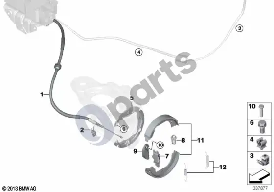 BMW X6 E71 stovėjimo stabdys / stabdžių kaladėlės – schema