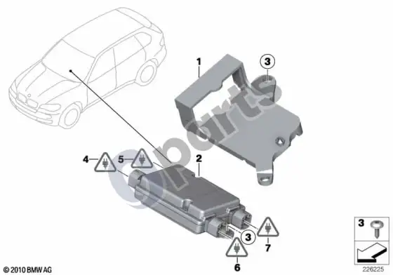 BMW X6 E71 USB šakotuvas – schema
