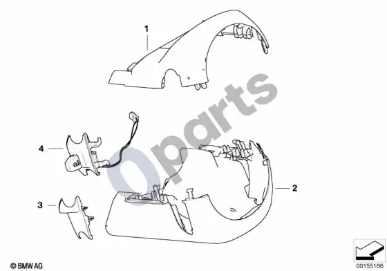 BMW X6 E71 vairo kolonėlės apdaila – schema