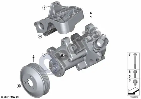 BMW X6 E71 vairo stiprintuvo siurblys – schema