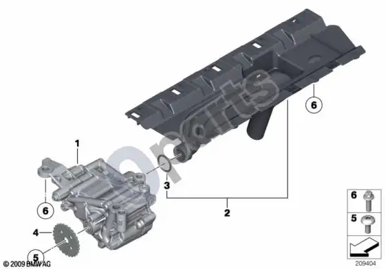 BMW X6 E71 tepimo sistema / alyvos siurblys – schema
