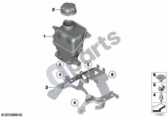 BMW X6 E71 tarpinio aušintuvo išsiplėtimo bakelis – schema