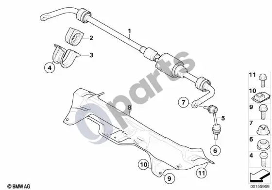 BMW X6 E71 galinis stabilizatorius/dynamic drive – schema