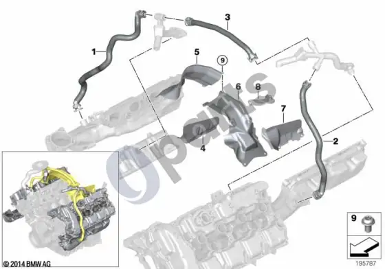 BMW X6 E71 karterio vėdinimas – schema