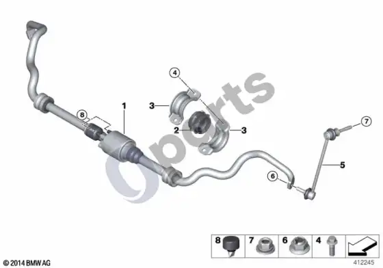 BMW X6 E71 priekinis stabilizatorius / dynamic drive – schema
