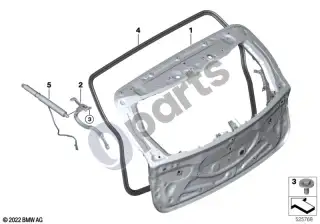 BMW XM (2022–) Bagažinės dangtis – schema