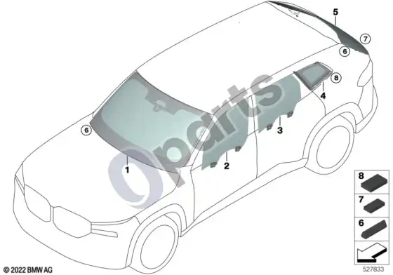 BMW XM stiklai – schema
