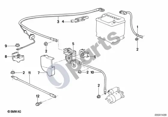 BMW Z1 akumuliatoriaus kabelis – schema