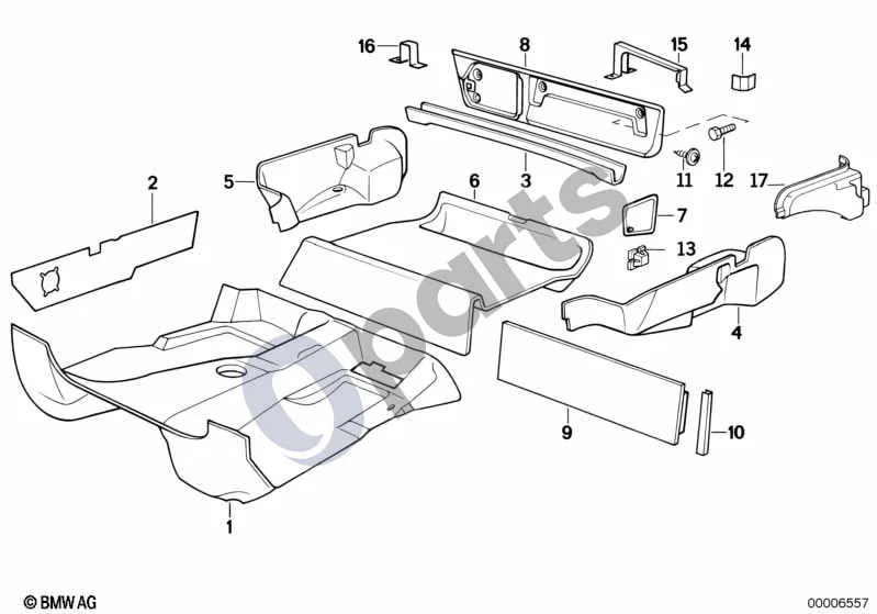 BMW Z1 Bagažinės apdailos plokštė schema – pozicija 07: Dangtis