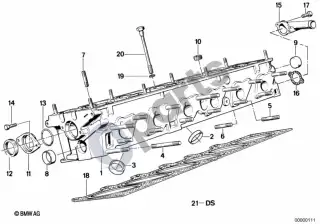 BMW Z1 Cilindrų galvutė – schema