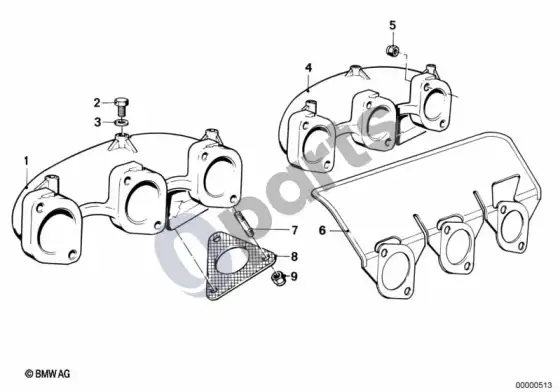 BMW Z1 išmetimo kolektorius – schema