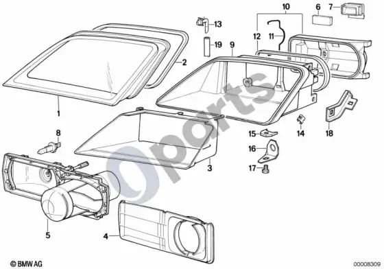 BMW Z1 žibintas – schema