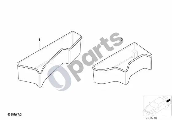 BMW Z3 E36 bagažinės skyriaus dėžė – schema