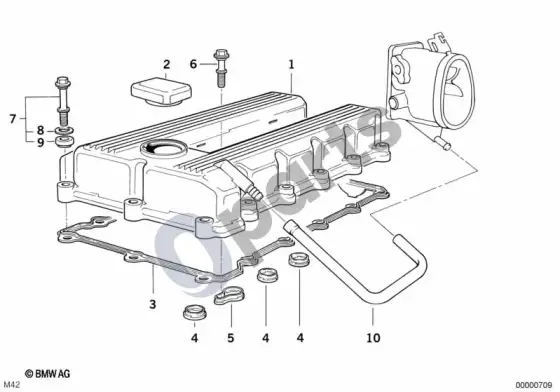 BMW Z3 E36 cilindrų galvutės dangtis; ... - 1993.09 – schema