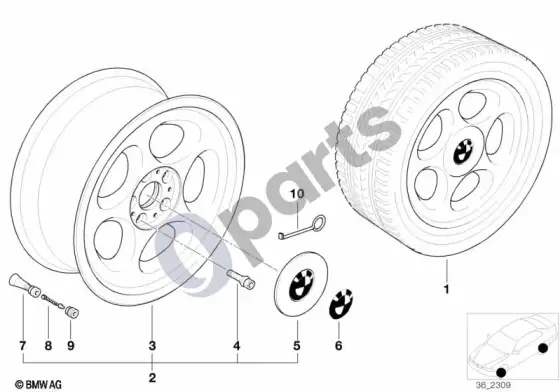 BMW Z3 E36 elipsoidinis stilius – schema