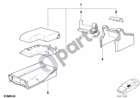 BMW Z3 E36 individualus porankis, nappa oda, priekinis – schema