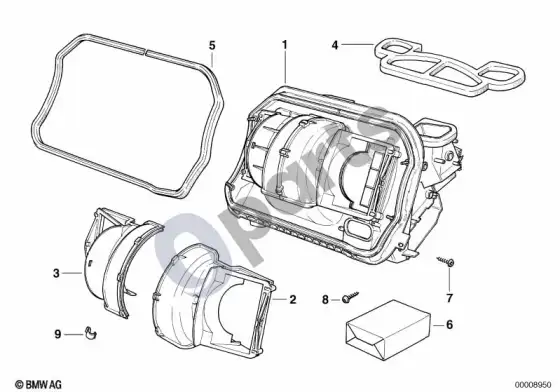 BMW Z3 E36 korpuso dalys – oro kondicionierius – schema