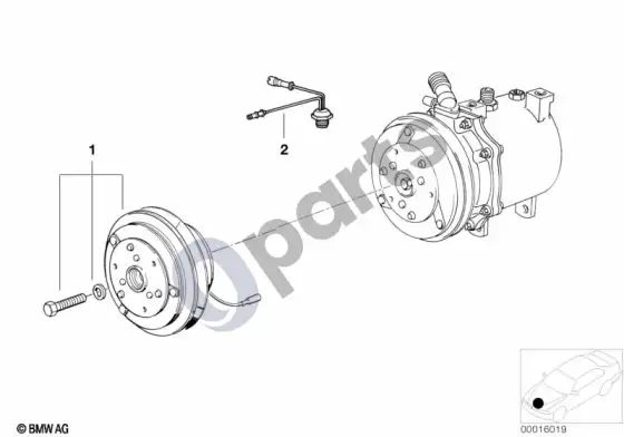 BMW Z3 E36 magnetinė sankaba – schema