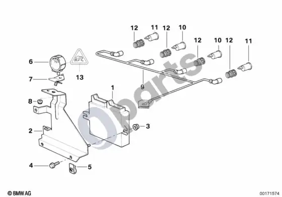 BMW Z3 E36 parkavimo atstumo kontrolė – schema