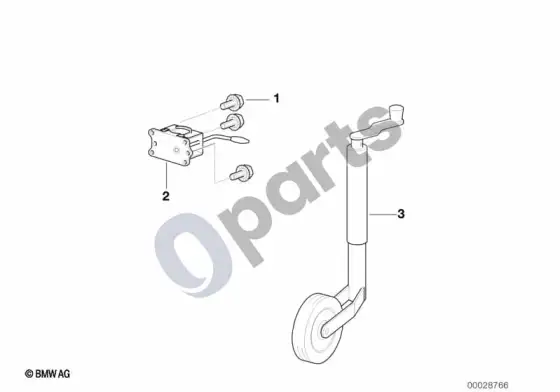 BMW Z3 E36 priekaba, atskiros dalys, atraminis ratas – schema