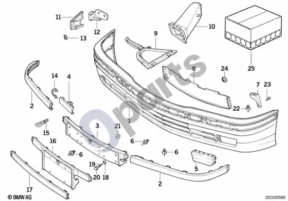 BMW Z3 E36 priekinis bamperis; ... - 1996.09 – schema