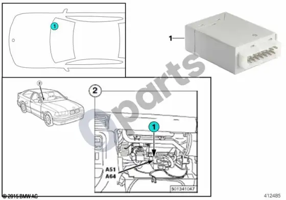 BMW Z3 E36 rėlė, plovimo/valymo modulio A64 – schema
