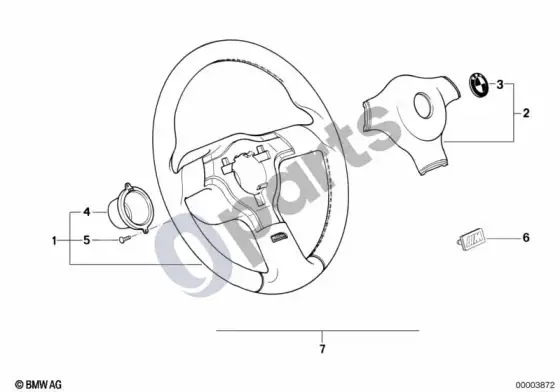 BMW Z3 E36 sportinis vairas m-technik – schema